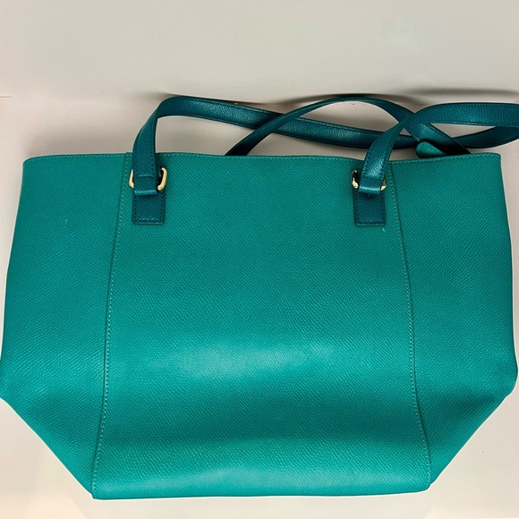 Vera Bradley Teal Pebbled Leather Tote - Picture 9 of 11